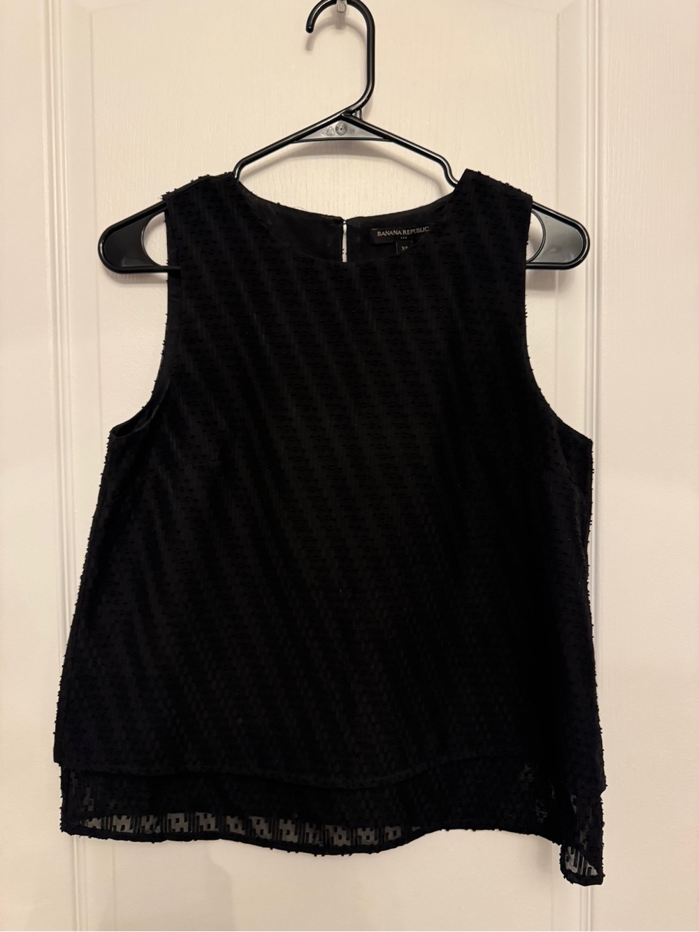 Banana Republic Black Textured Sleeveless Layered Camisole